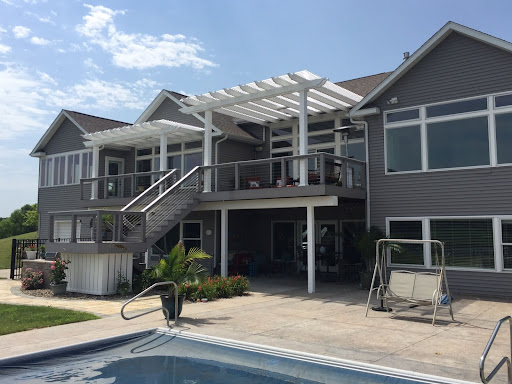 Double Attached Pergola on an Upper Deck